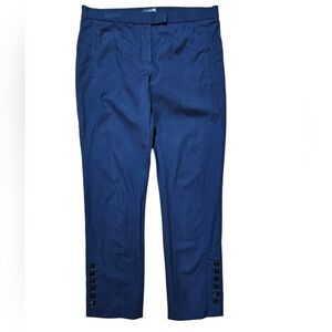 JOSEPH Navy Blue Capri Trousers Pants Side Leg Buttons 40 Medium